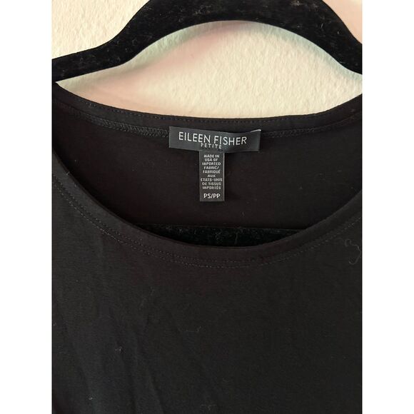 Eileen Fisher Petite Small Stretchy Comfortable Black Long Sleeved Dress - Picture 6 of 7